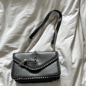MERSI Black Studded Chain Shoulder Bag